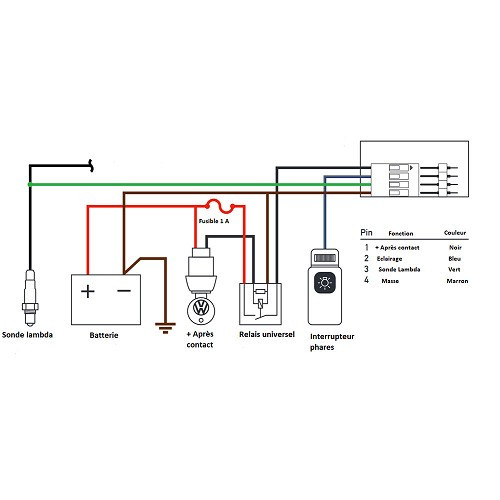 Golf 2-knops" lucht/brandstofverhoudingsmeter (AFR: air/fuel ratio) - UB10246