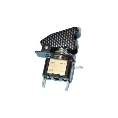 Interrupteur aviation look carbon à LED - UB10846