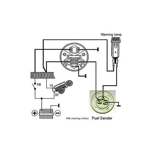 Indicador de combustible de palanca ajustable VDO ALAS 1 con alarma - UB10906