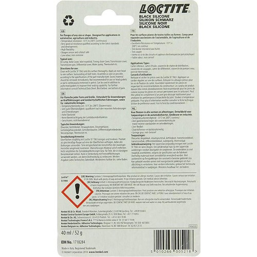 Pâte à joint à résistance immédiate LOCTITE silicone noir SI 5980 - tube - 40ml - UB25023