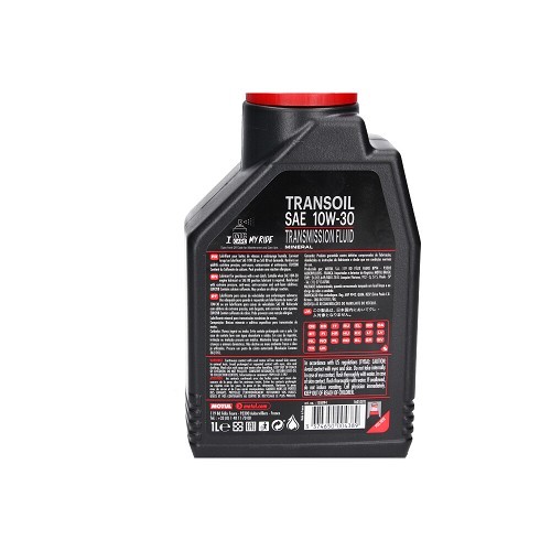 Óleo para caixa de velocidades com embraiagem húmida MOTUL TRANSOIL 10W30 - mineral - 1 litro - UB30395