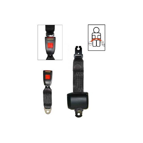  1 2-point SECURON black seatbelt with inertia reel - UB38020 