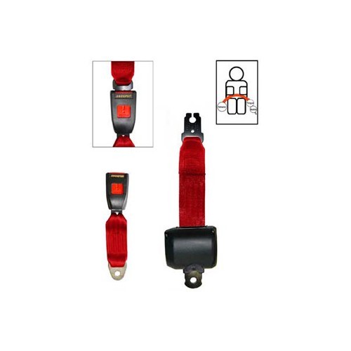  SECURON Vermelho Cinto de 2 pontos com retractor - UB38021 