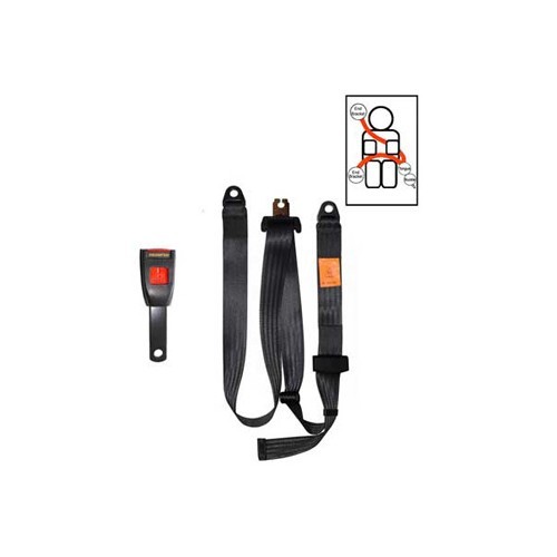  Securon 3 point black front belt - Estático - UB38050 