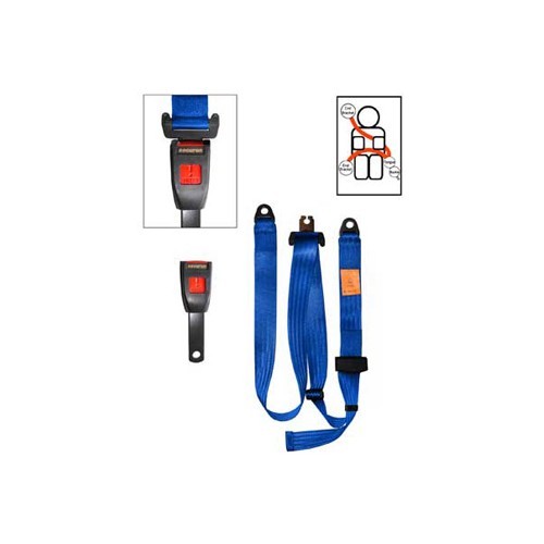  Ceinture Securon avant bleue 3 points - Statique - UB38052 