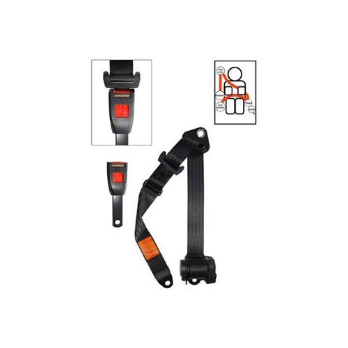  4-point Securon black front seatbelt with inertia reel - UB38080 