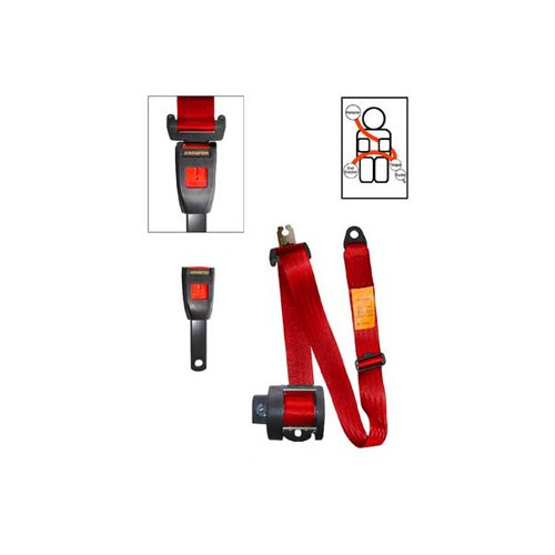  Securon 3 punts rode frontriem 15 cm - met oprolmechanisme - UB38111 