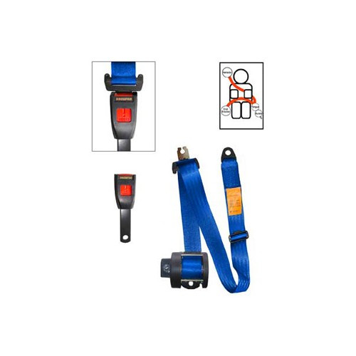  Securon-Gurt vorne blau 3-Punkt 15 cm - mit Aufrollmechanismus - UB38112 