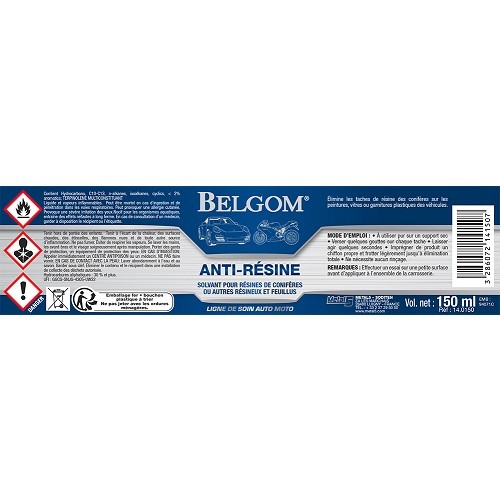 BELGOM Anti-Harz-Schutzmittel - Flasche - 150ml - UC02400