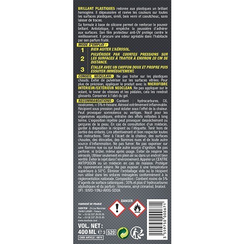 Pulidor de plásticos NEOCLEAN para interiores - aerosol - 400ml - UC03133