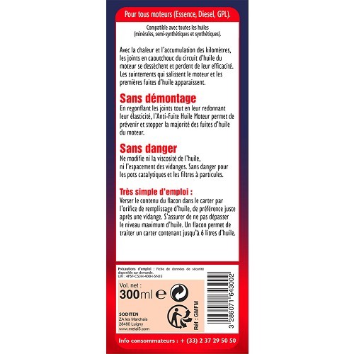 Anti-Leckage-Motoröl METAL 5 - 300ml - UC03137