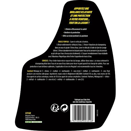  Shampoing ultime MEGUIAR'S Ultimate Wash and Wax pour carrosserie - bidon - 1420ml - UC04416-1 
