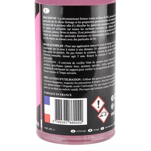  CLEANESSENCE Detailing CARL ferrous decontaminant for exterior surfaces - 500ml - UC04530-2 