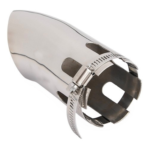 Chrome-plated steel, curved exhaust tip - UC24000