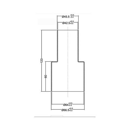 Adattatore per scarico di 42 mm -> 63,5 mm - UC24855