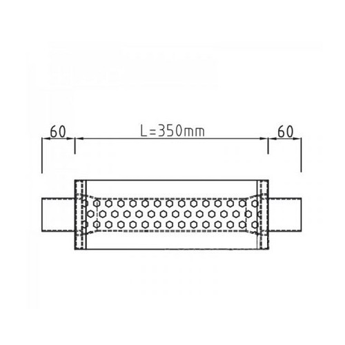 Stainless steel muffler body for single exhaust (55 mm) - UC24886