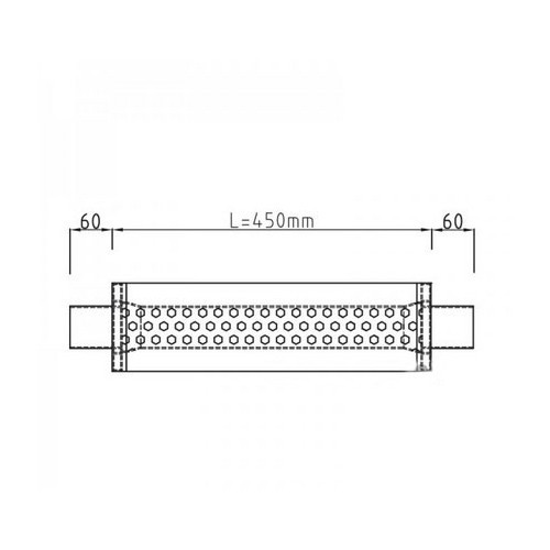 Cuerpo de silenciador de escape simple en acero inóx. (50 mm) - UC24895