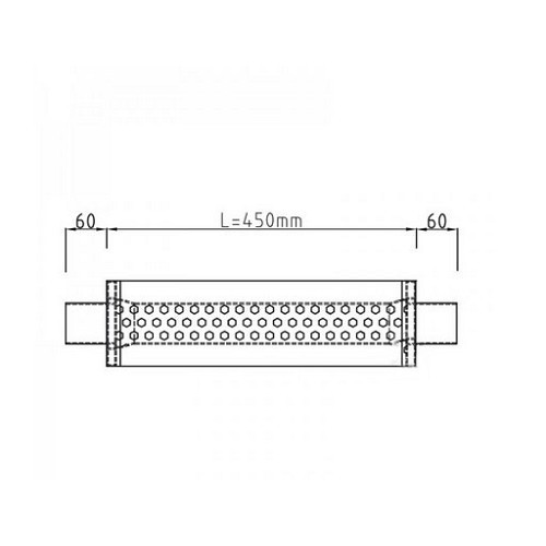 Einfacher Auspufftopfkörper aus Edelstahl (60mm) - UC24897