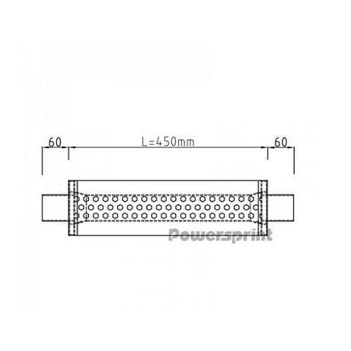 Stainless steel muffler body for single exhaust (65 mm) - UC24899