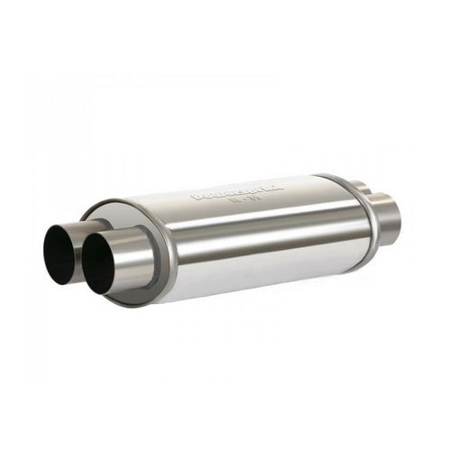     
                
                
    Silenziatore di scarico doppio in acciaio inox (55 mm) - UC24901
