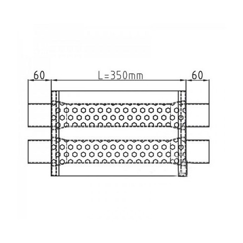 Duplo corpo silenciador de escape em aço inoxidável (60mm) - UC24902