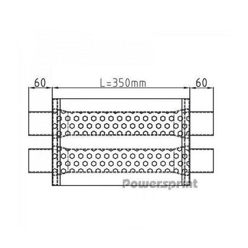 Edelstahl-Doppelauspufftopfkörper (63.5mm) - UC24903