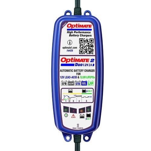 5-stufige OPTIMATE 2 DUO 12/12,8V 2A Batterielade- & -wartungsgerät für versiegelte Batterien - UC30067