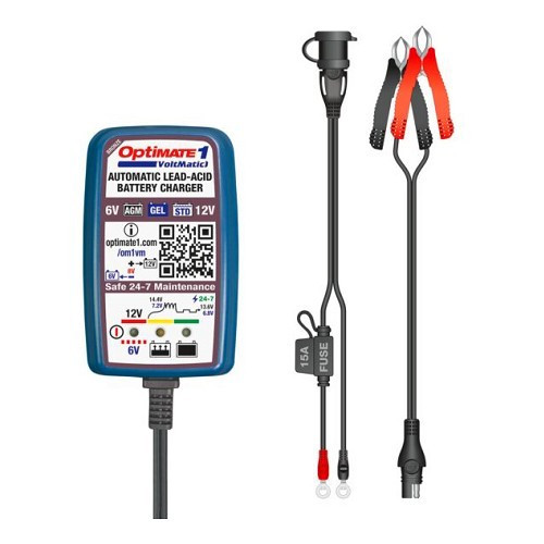  Carregador - Dispositivo de manutenção automática OPTIMATE OP1 VOLTMATIC para baterias 6V / 12V - UC30069-1 