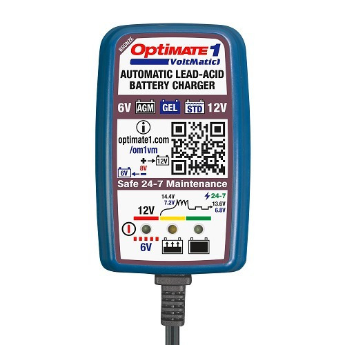  Carregador - Dispositivo de manutenção automática OPTIMATE OP1 VOLTMATIC para baterias 6V / 12V - UC30069-2 