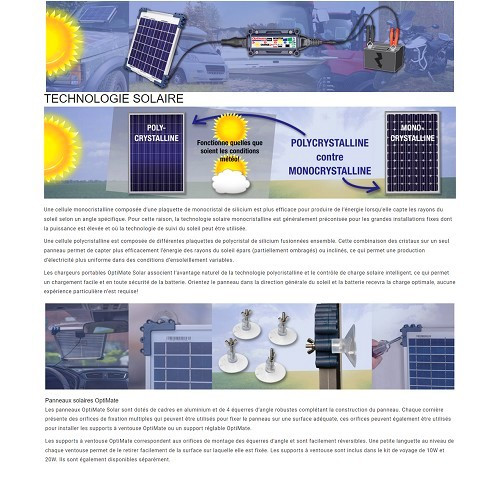 Cargador solar de mantenimiento de baterías OPTIMATE 40W  - UC30073