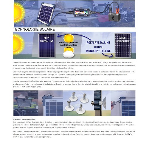 Caricabatterie solare OPTIMATE 40W per la manutenzione della batteria  - UC30073