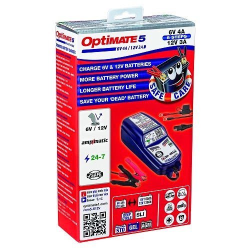 Cargador, testador y mantenedorde carga 6 y 12 voltios Optimate 5 - UC30095