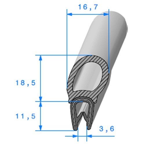  Dooszegel op metalen frame - 18,5 x 18,5 mm - UC30315 