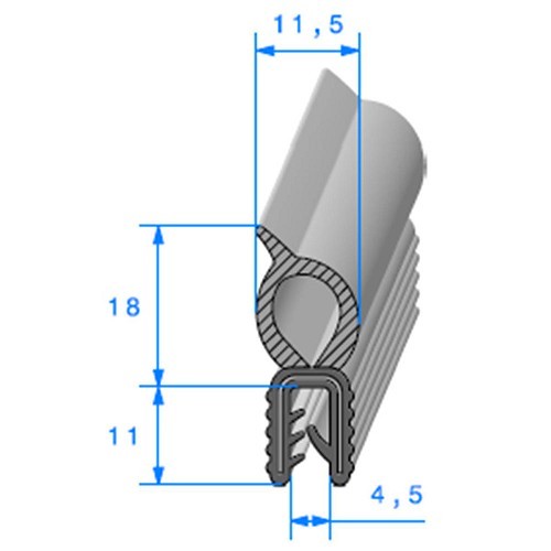  Joint de coffre - 11,5 x 18 mm - UC30330 