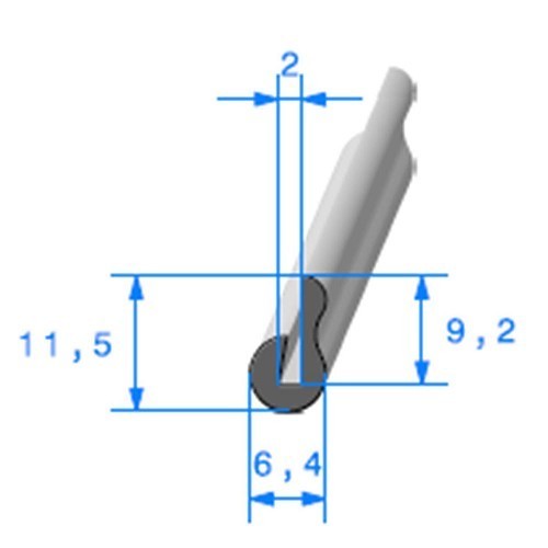  U-förmige Abschlussdichtung - 6,4 x 11,5 mm - UC30370 