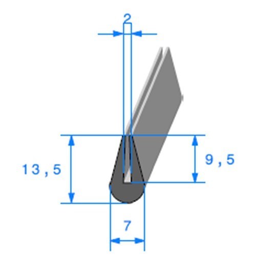  Joint de finition en U - 7 x 13,5 mm - UC30375 