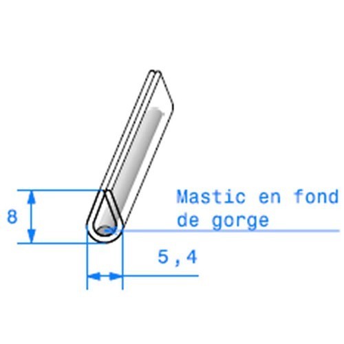  Joint de finition en U transparent - 5,4 x 8 mm - UC30390 