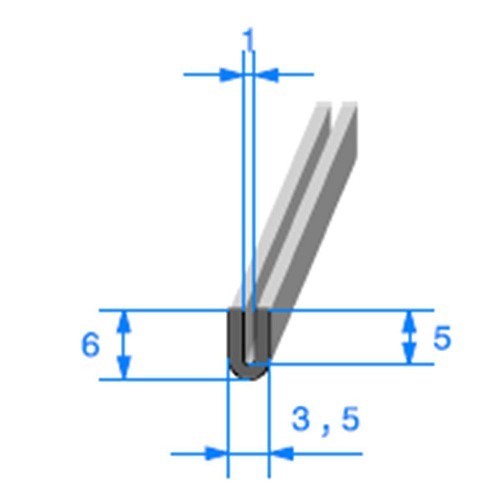  Joint de finition en U - 3,5 x 6 mm - UC30395 