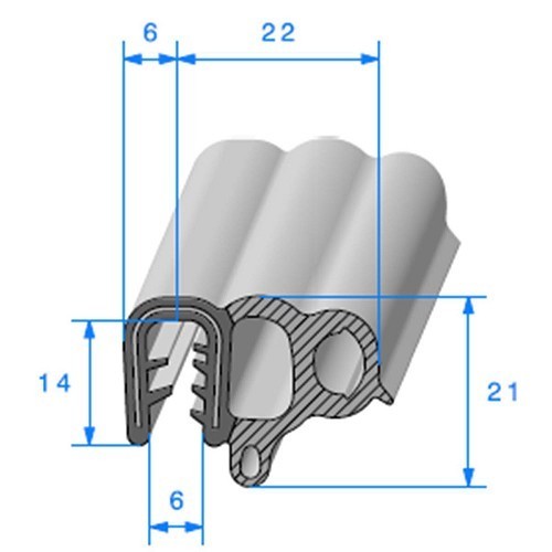  Junta de la puerta - 24,5 x 14 mm - UC30475 