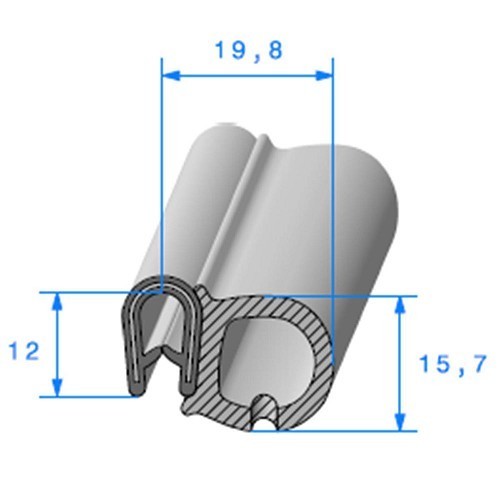  Selo da porta - 19 x 12 mm - UC30485 