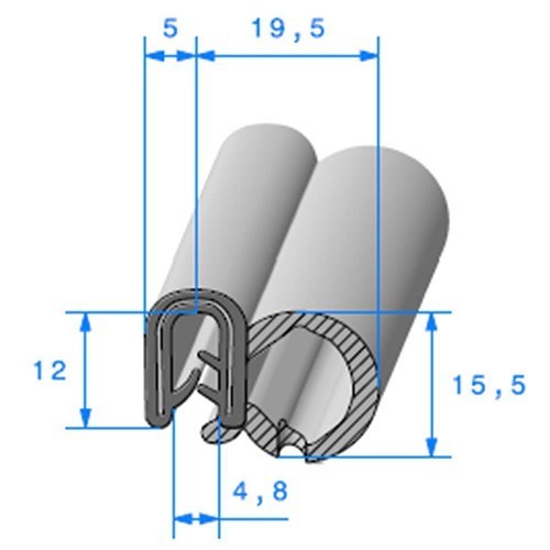  Selo da porta - 19,5 x 14,5 mm - UC30490 