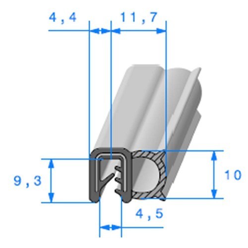  Junta de la puerta - 11,8 x 9,5 mm - UC30505 