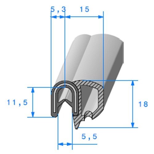  Joint de porte - 18 x 11,5 mm - UC30510 