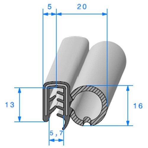  Joint de porte - 20 x 13 mm - UC30515 