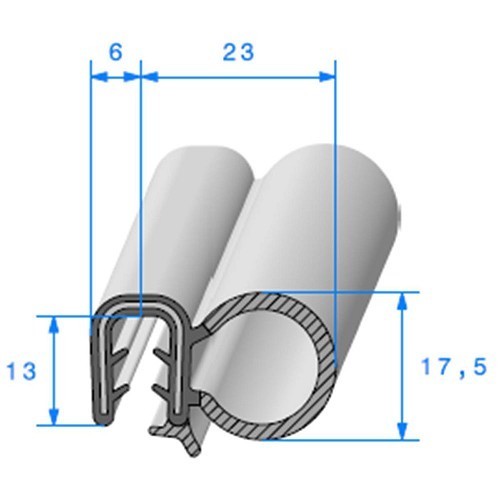  Junta de la puerta - 23 x 13 mm - UC30535 