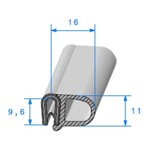  Junta de la puerta - 16 x 9,6 mm - UC30540 