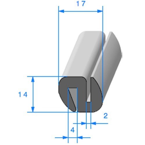  Guarnizione del parabrezza - 17 x 14 mm - UC30555 