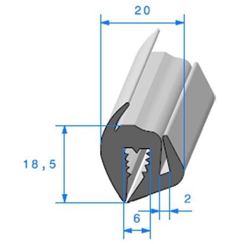  Joint de pare brise - 20 x 24 mm - UC30560 