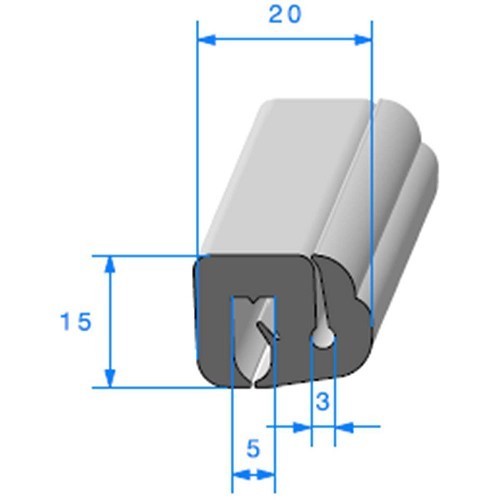  Guarnizione del parabrezza - 20,6 x 15 mm - UC30565 