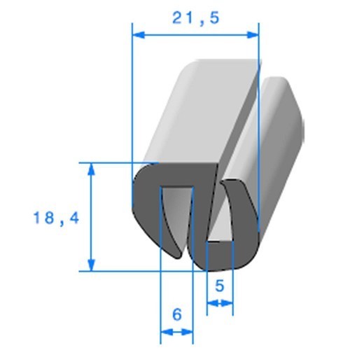  Windschutzscheibendichtung - 21,5 x 18,5 mm - UC30570 